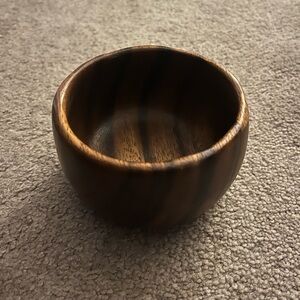 Small Vintage MCM Monkey Pod Wooden Bowl